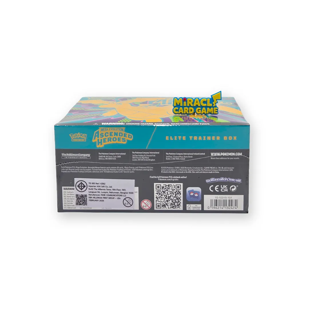 ด้านล่างกล่อง Pokemon TCG ME2.5 Ascended Heroes ETB