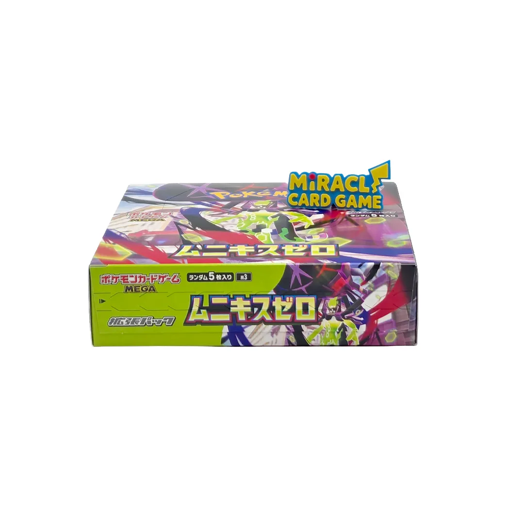ด้านล่างกล่อง Pokémon TCG Mega Munikis Zero Booster Box