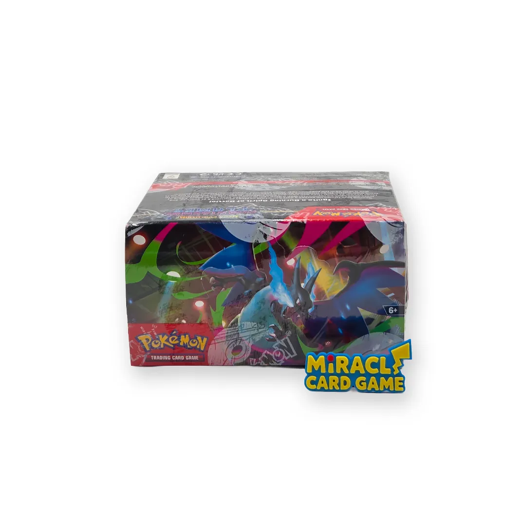 ด้านบนกล่อง Pokemon TCG ME02 Phantasmal Flames Booster Box