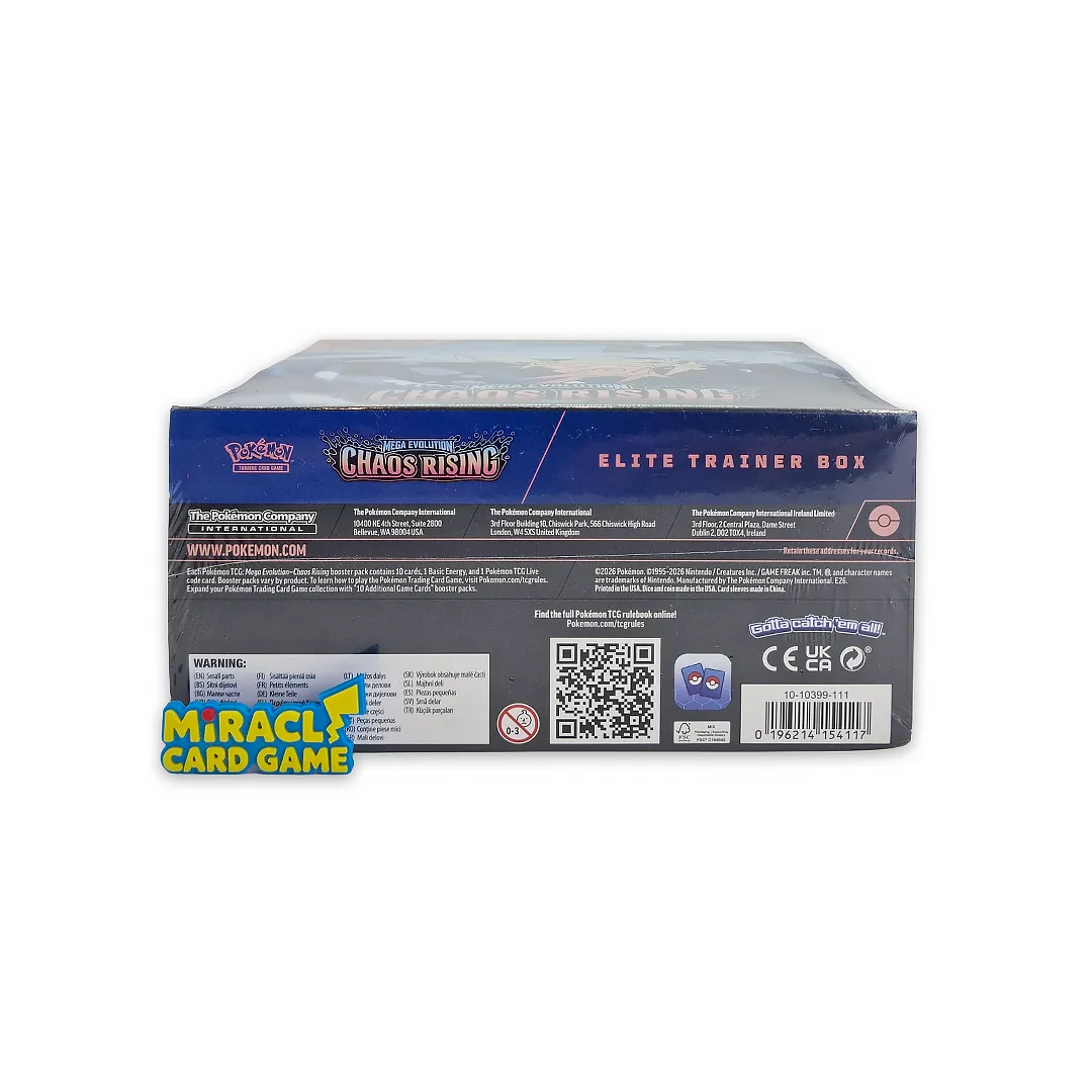 ด้านล่างกล่อง Pokémon TCG ME04 Chaos Rising ETB